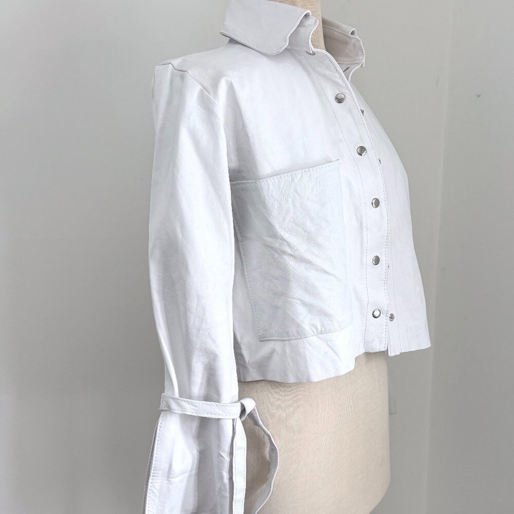 CASA CUERO 100% LEATHER JACKET OFF-WHITE WOMEN SZ S NEW $899